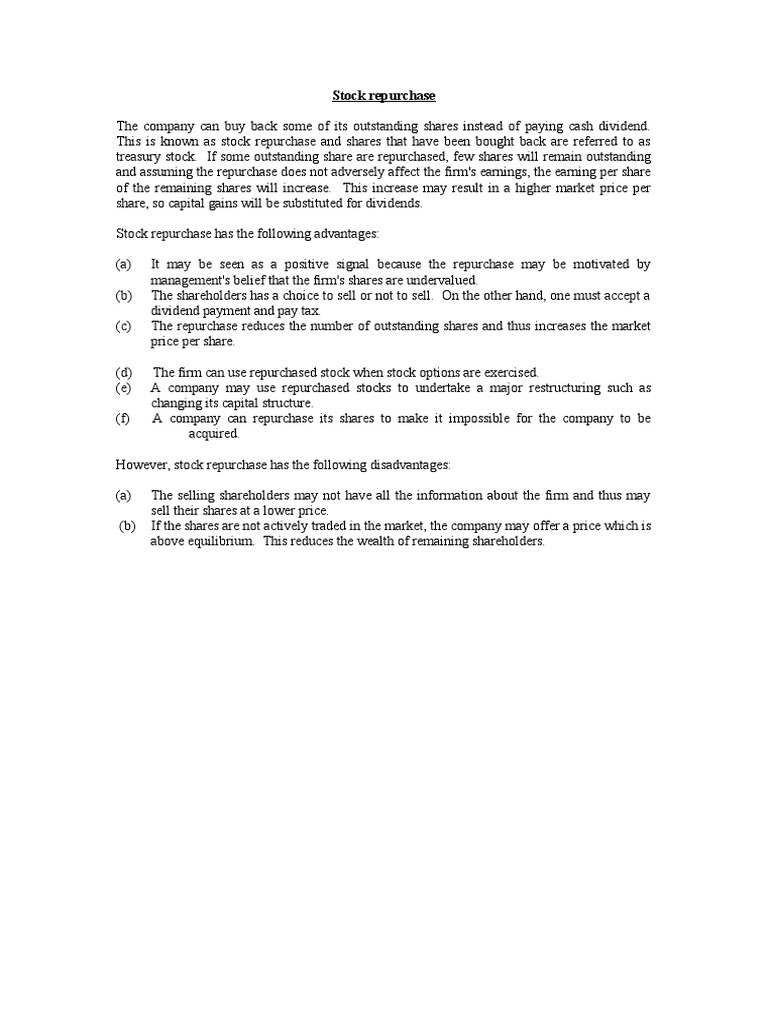 Stock Repurchase PDF