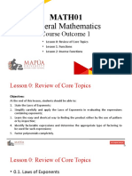 MATH01 CO1 Review of Core Topics