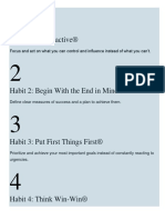 Habit 1: Be Proactive®: Focus and Act On What You Can Control and Influence Instead of What You Can't