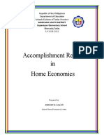 Accomplishment Report Home Economics Capaoayan ES