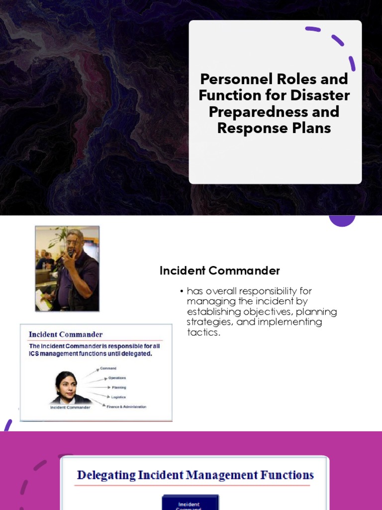 Personnel Roles and Function For Disaster Preparedness and | PDF ...