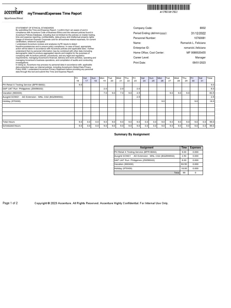 Mytimeandexpenses time report summary by assignment pdf