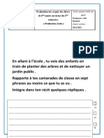 Evaluation Des Acquis Des Élèves De6 Année Au Terme Du 2 Trimestre Production Écrite