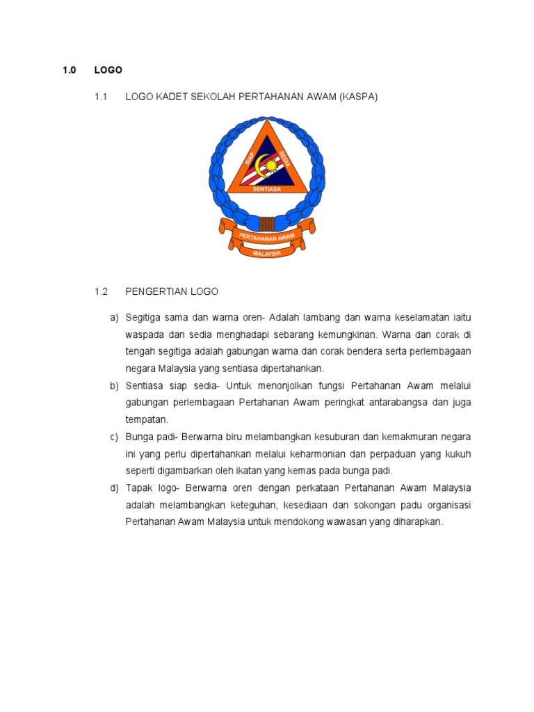 Makna Logo Kadet Pertahanan Awam | PDF