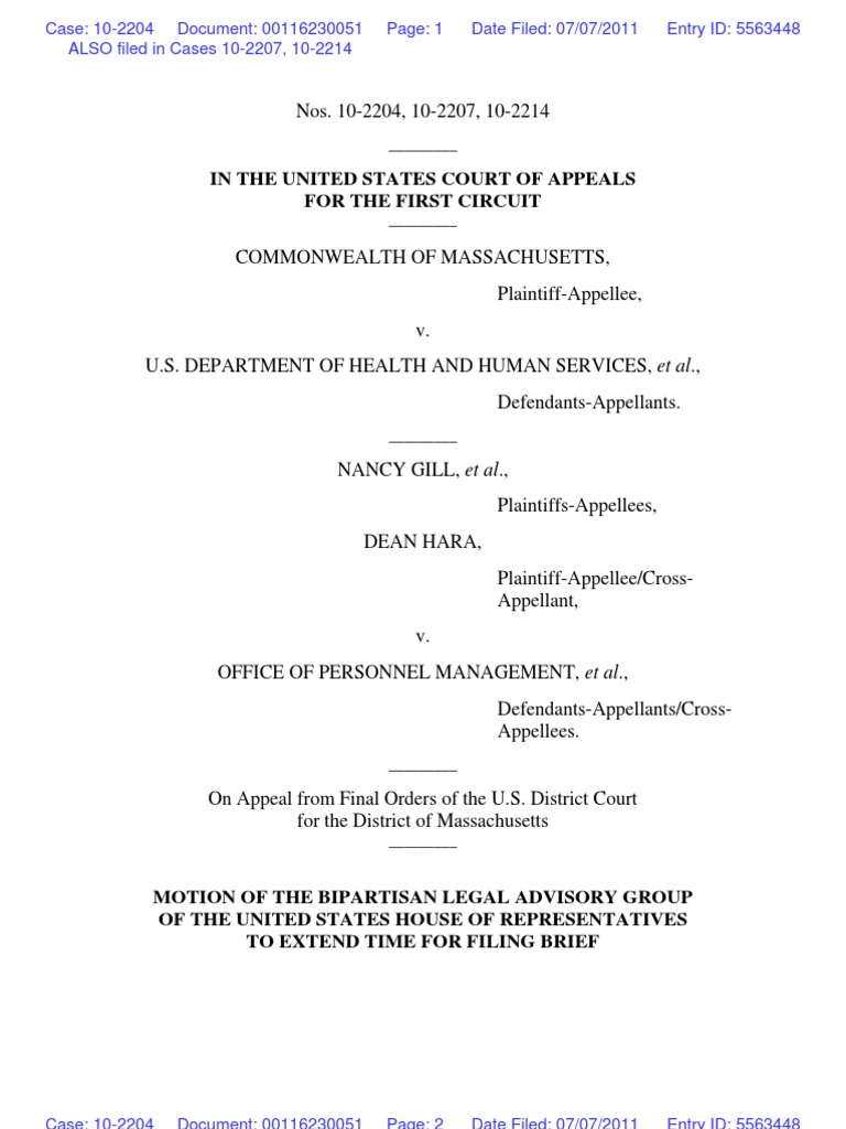 Motion to Extend Brief Filing Deadline | PDF | Bipartisan Legal ...