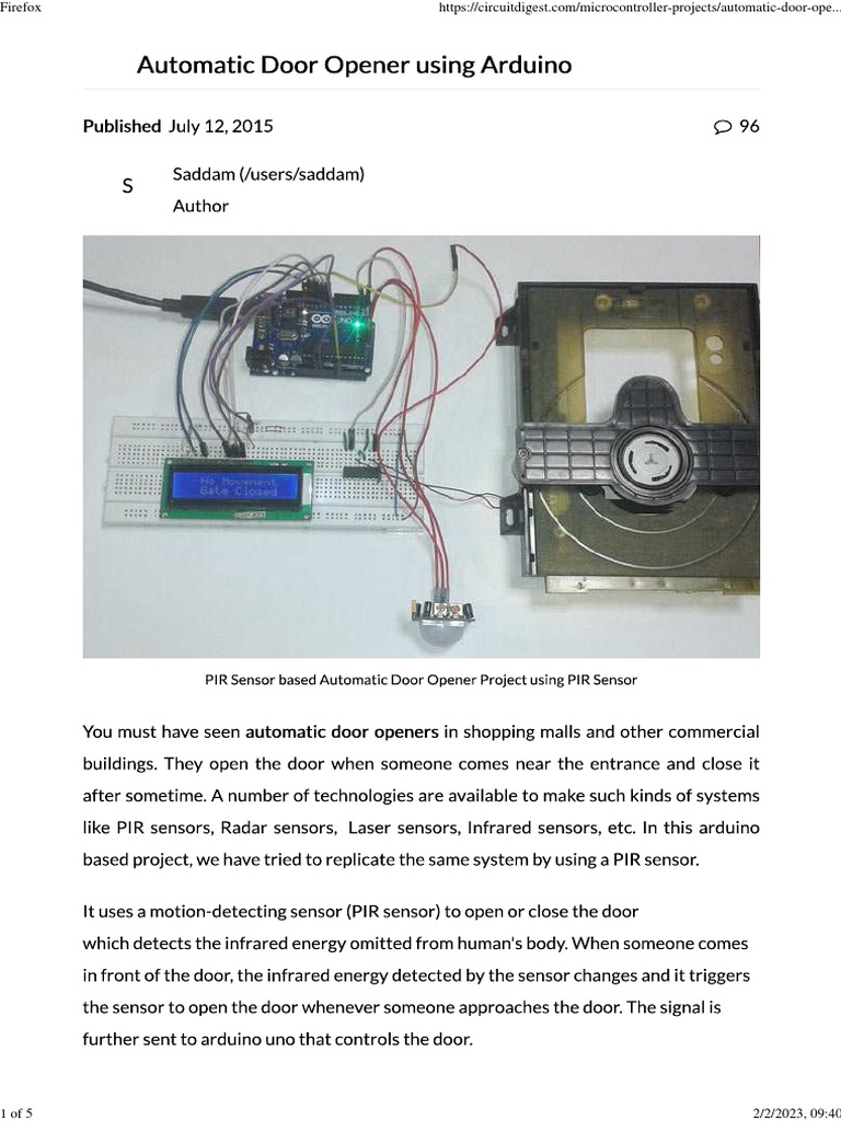Https Circuitdigest Com Microcontroller Projects Automatic Door