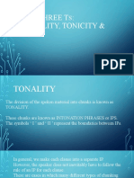 The Three Ts - Tonality, Tonicity & Tone