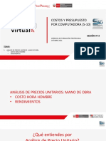 Costos Y Presupuesto Por Computadora (S-10) : Sesión N°3