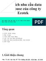 Phân tích nhu cầu data warehouse của công ty Ecotek: Học phần: Kho dữ liệu và tri thức kinh doanh Học viên: Hồ Minh Thúy