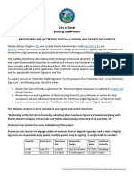 City of Doral Digitally Signed and Sealed Documents Statement