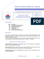 Recommandations DU Reseau Perinatal Lorrain