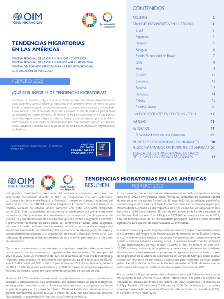 Tendencias Migratorias en Las Americas ESP Feb 2023 | PDF | Américas ...