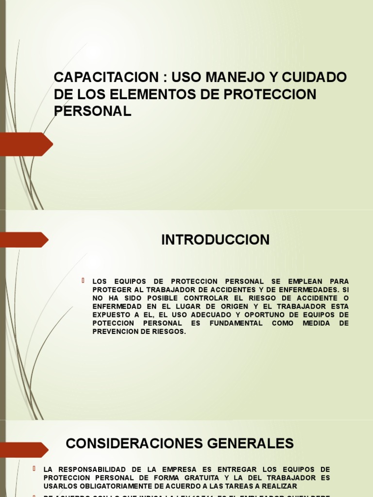 Uso de Epp PDF Seguridad y salud ocupacional