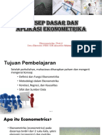 Konsep Dasar Dan Aplikasi Ekonometrika: Ekonometrika / Pert.2 Ilmu Ekonomi FEBI UIN Alauddin Makassar