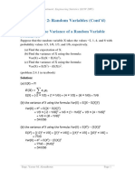Random Variables (Cont'd) : Section 2.4: The Variance of A Random Variable