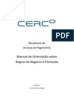 Manual de Orientação Sobre Regras de Negócio e Fórmulas: Recebíveis de Arranjo de Pagamento