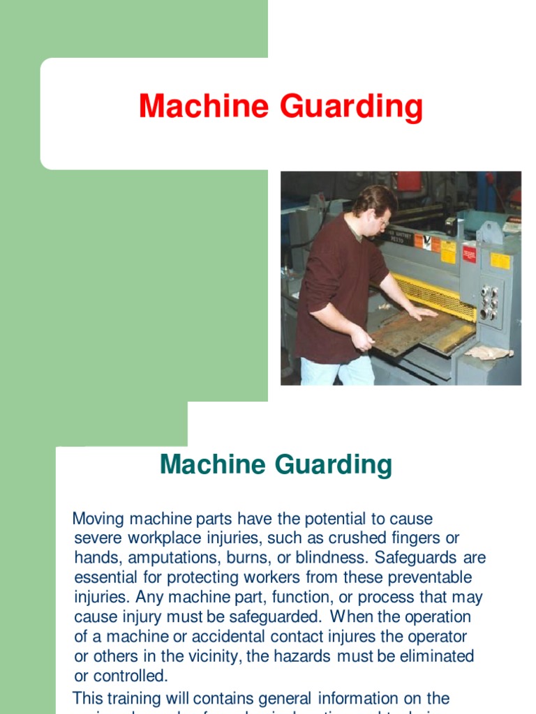 MACHINE GUARDING Safety PDF Machines Gear