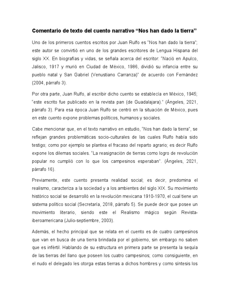 Comentario de Texto Del Cuento Narrativo 