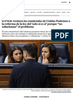 El PSOE Rechaza Las Enmiendas de Unidas Podemos A La Reforma de La Ley Del Solo Sí Es Sí' Porque "No Solucionan" El Problema - España - EL PAÍS