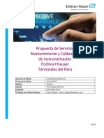 Propuesta de Servicios Mantenimiento y Calibración de Instrumentación Endress+Hauser Terminales Del Perú