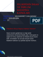 Felsefenin İnsan Ve Toplum Hayatina Katkilari: Muhammet Can Akmaz 10/A Bilişim 27