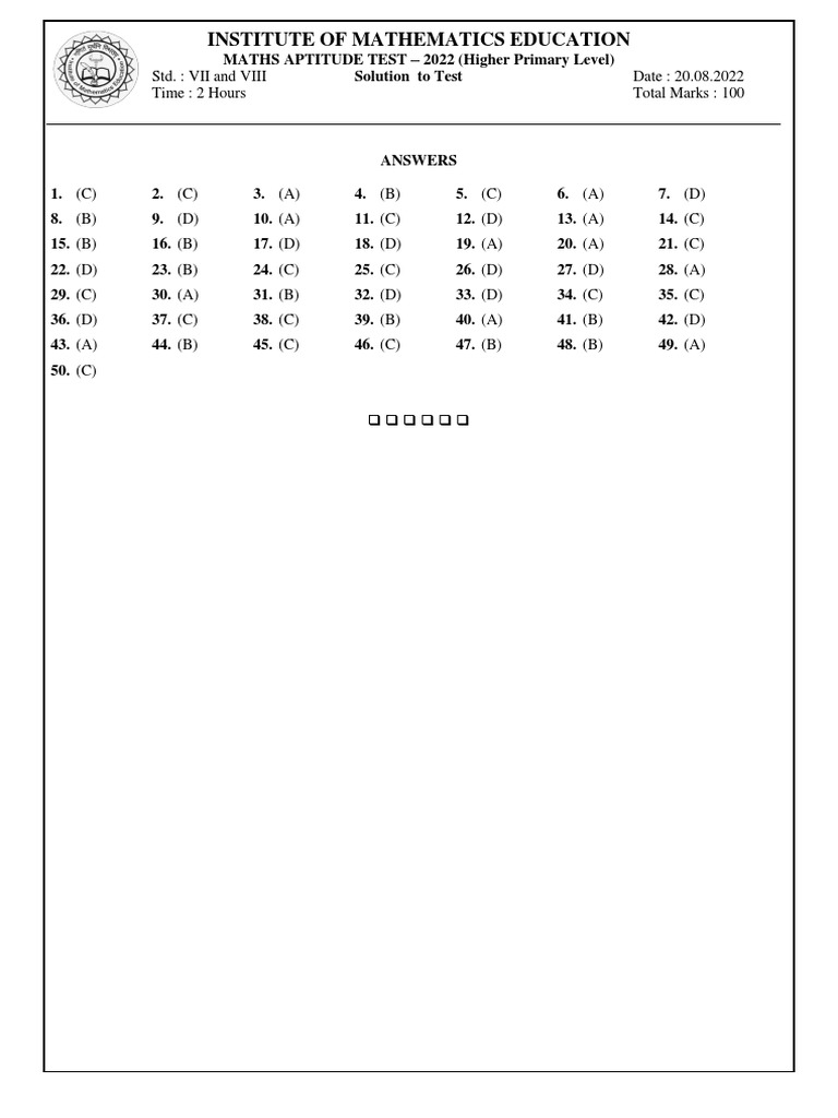 MAT 2022 7 8 Answer Key PDF
