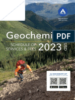 Geochemistry: Schedule of Services & Fees