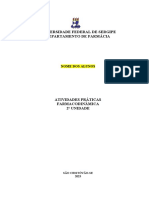 Universidade Federal de Sergipe Departamento de Farmácia: Nome Dos Alunos