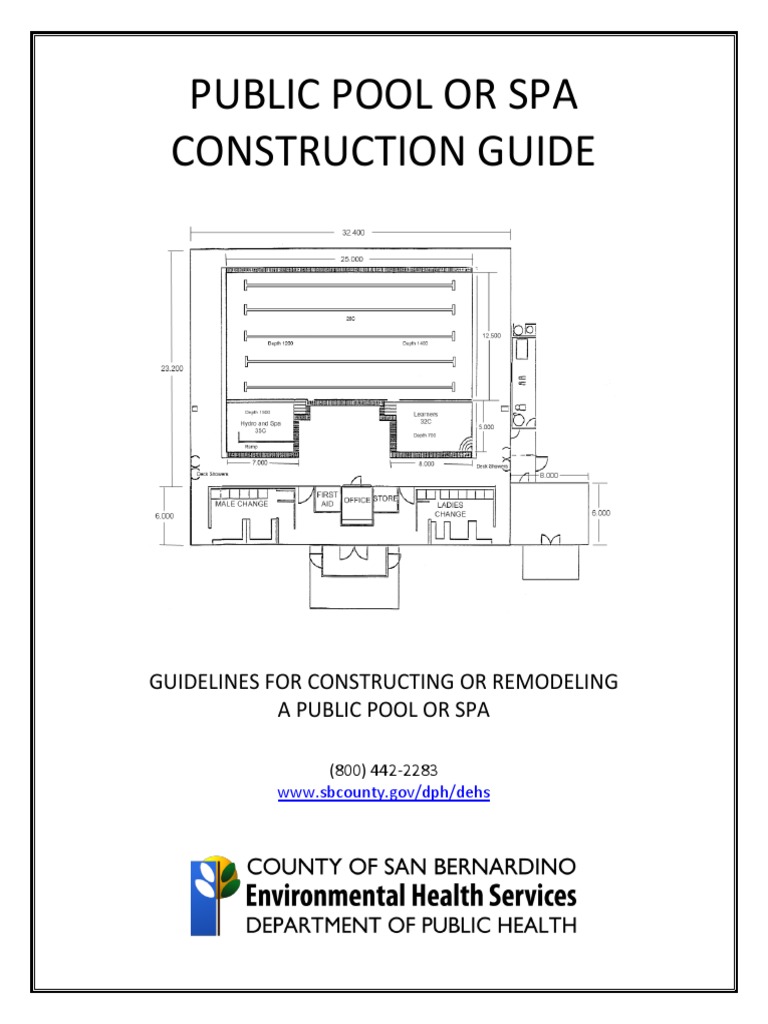 Public Pool and Spa Construction Guide | PDF | Stairs | Civil Engineering
