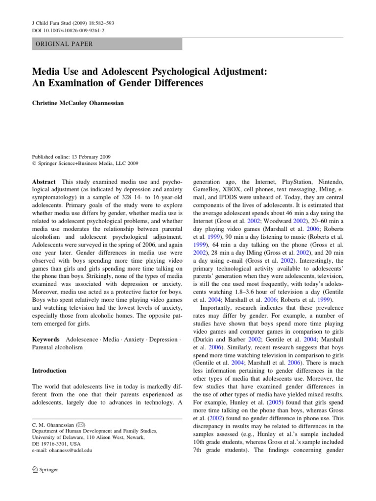 Media Use and Adolescent Mental Health | PDF | Adolescence | Alcoholism