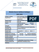 Module (Course Syllabus) Catalogue 2022-2023