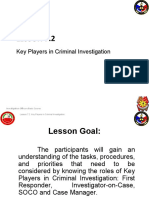 Key Players Roles in Criminal Investigations