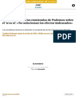 El PSOE Rechaza Las Enmiendas de Podemos Sobre El 'Sí Es Sí' - No Solucionan Los Efectos Indeseados