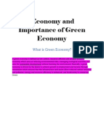 Economy and Importance of Green Economy