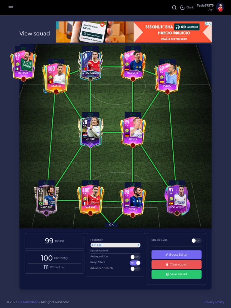 Squadbuilder FIFA Mobile 22 FIFARenderZ 7 | PDF