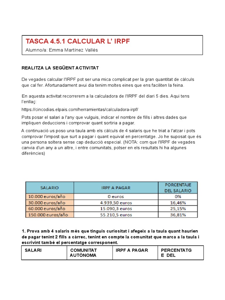 Tasca 4.5.1 Catesrrooo | PDF