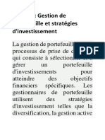 Article 2: Gestion de Portefeuille Et Stratégies D'investissement
