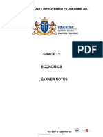 Grade 12 Economics Learner Notes: Senior Secondary Improvement Programme 2013