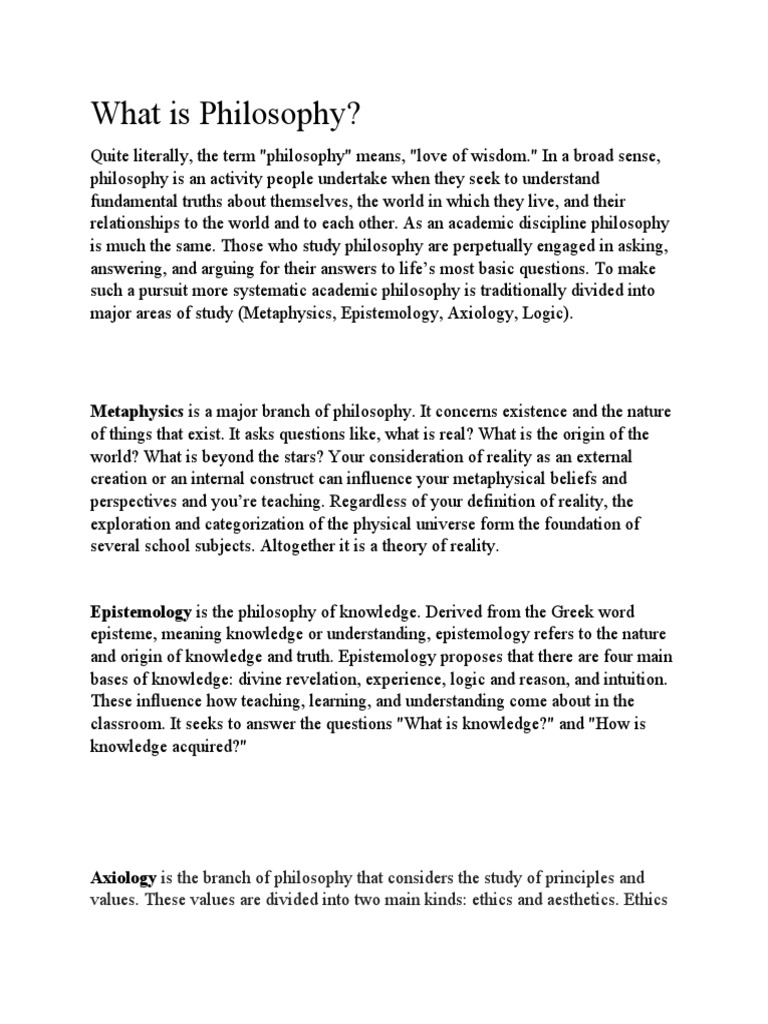 What Is Philosophy PDF Knowledge Epistemology