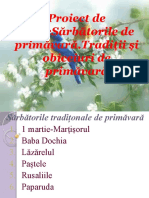 Proiect de Grup:sărbătorile de Primăvară - Tradiții Și Obiceiuri de Primăvară