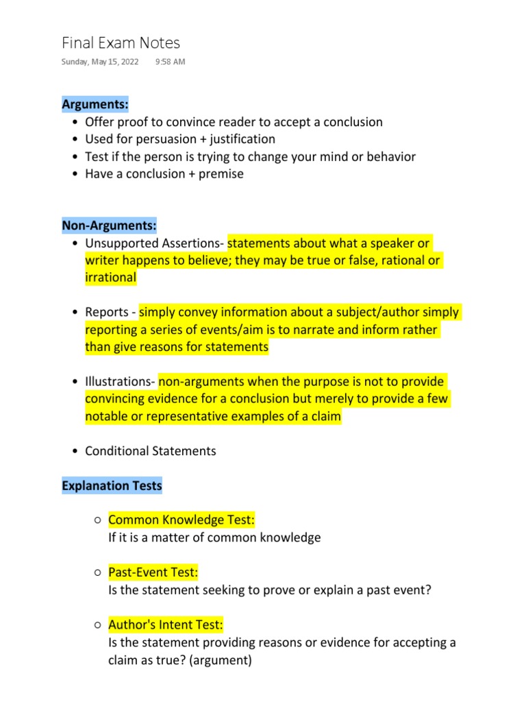 Logic Final Notes Pdf Argument Deductive Reasoning