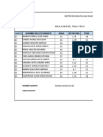 Nombre Del Estudiante Edad Estatura Peso: DANE 273001006645