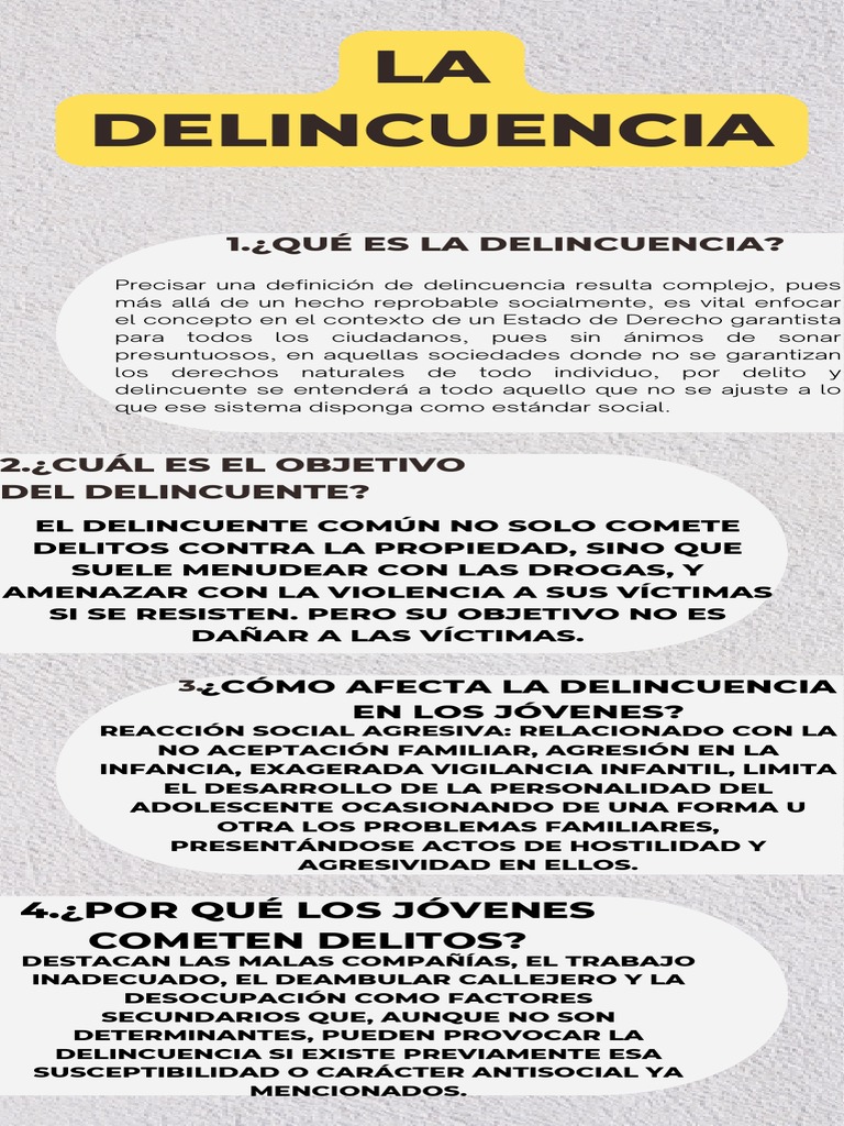 Definición y factores de la delincuencia | PDF | Ciencias sociales ...