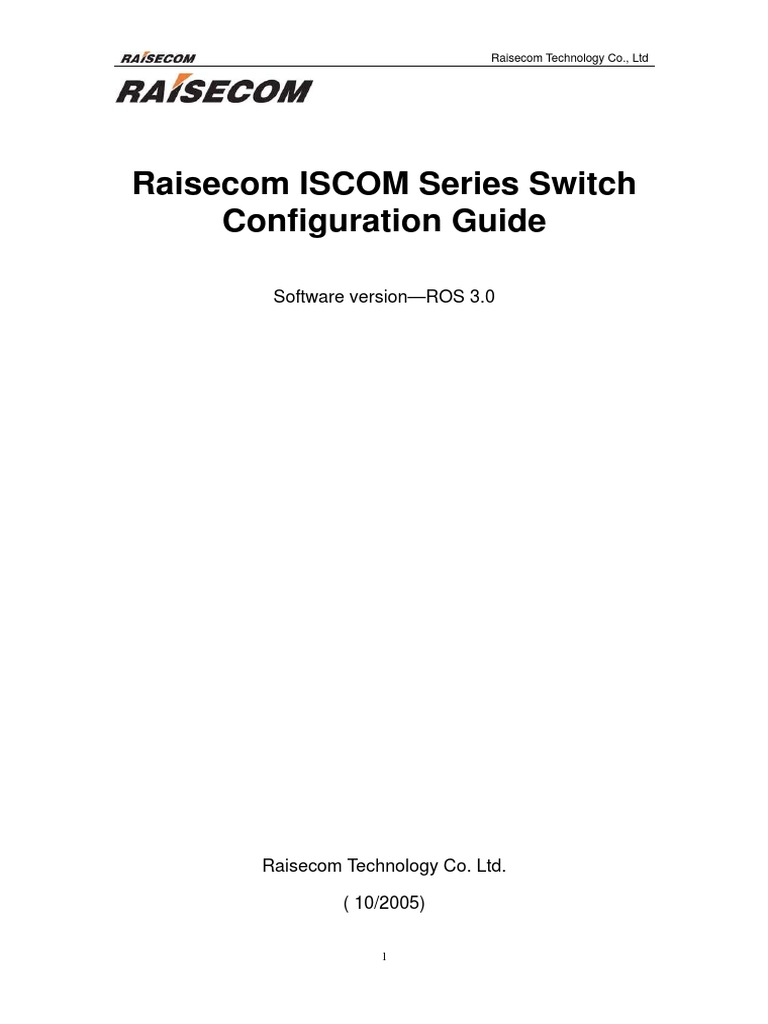 Raisecom iscom series switch configurati pdf command line interface