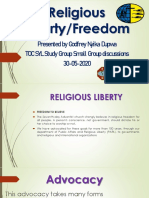 Religious Liberty/Freedom: Presented by Godfrey Nyika Dupwa TOC SYL Study Group Small Group Discussions 30-05-2020