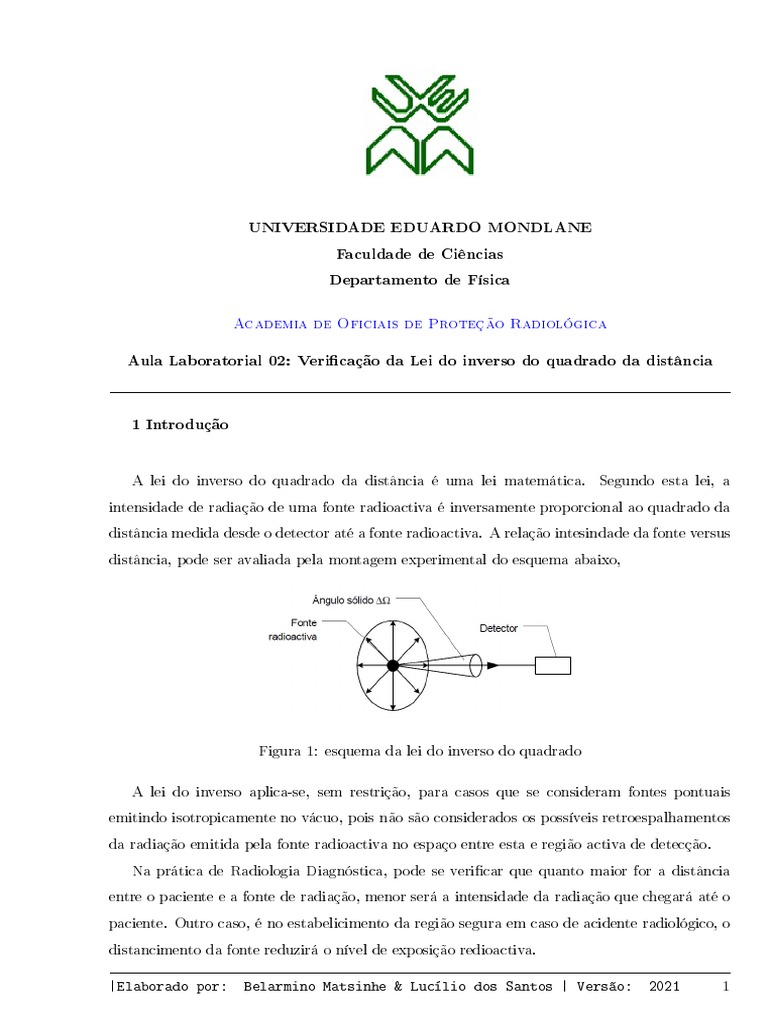 Aula Laboratorial 2 Verificação Da Lei Do Quadrado Da Distância ...