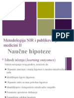 Metodologija NIR I Publikovanja U Medicini II - Hipoteze