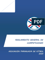 Reglamento General de Competiciones: Asociación Paraguaya de Fútbol 2021