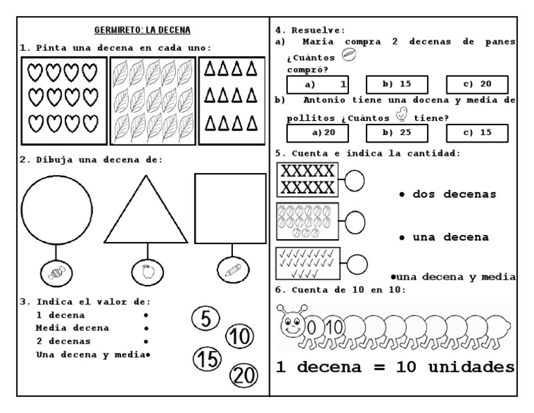 Actividades de Matemáticas: Decenas y Unidades | PDF