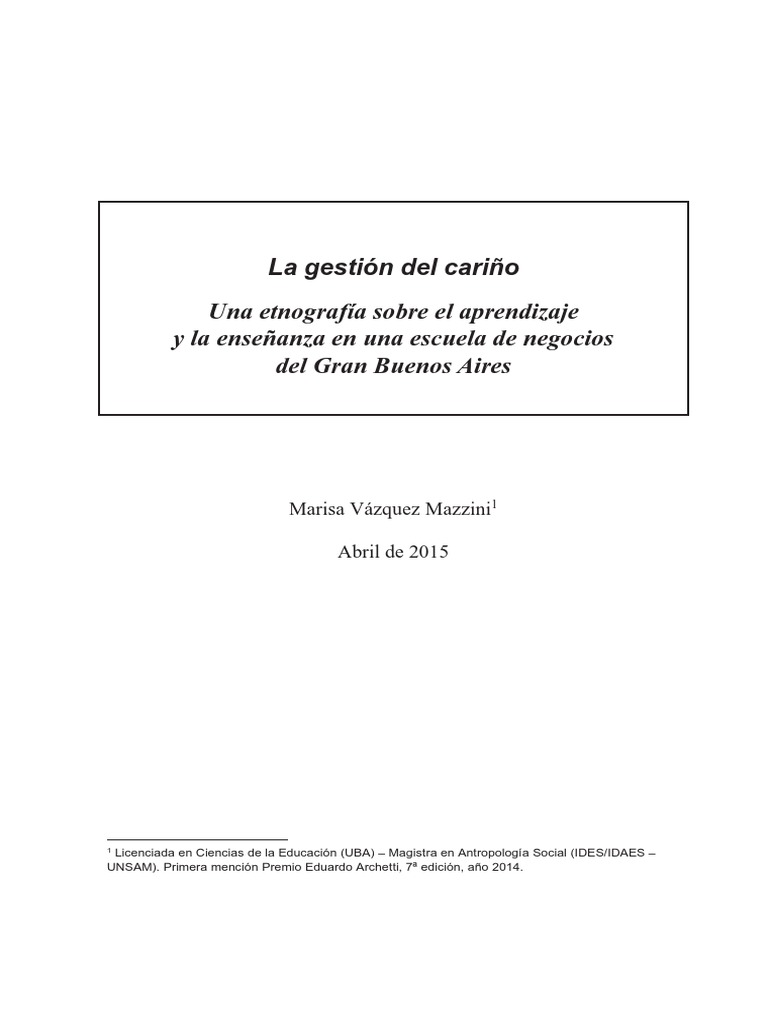 La Gestión Del Cariño | PDF | Enseñando | Aprendizaje